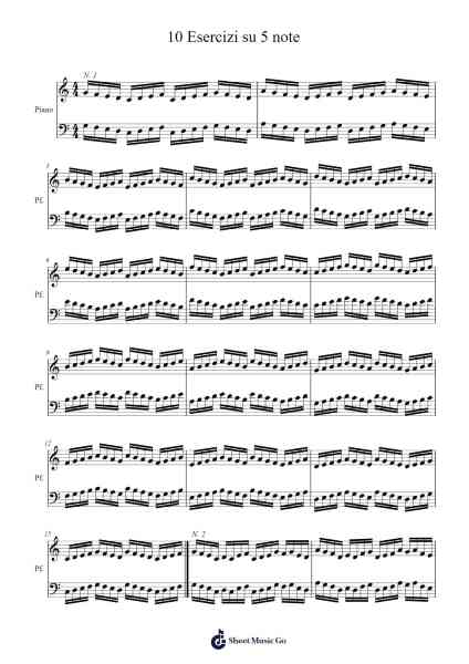10 Esercizi su 5 note Sheet Music by -Arr.Reylot