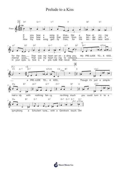 Prelude to a Kiss Sheet Music by Duke Ellington-Arr.Hula