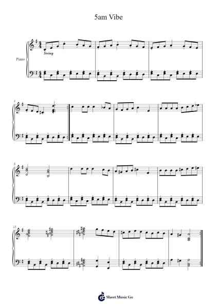 5am Vibe Sheet Music by ~ Rainforest ~-Arr.Vogtyves