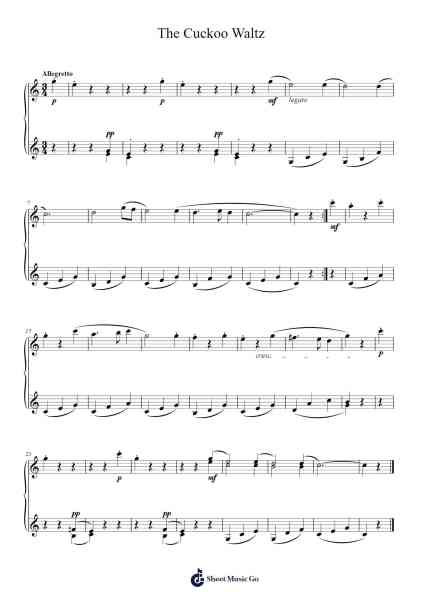 The Cuckoo Waltz Sheet Music by August Eberhard Müller-Arr.Huxver Birdnee