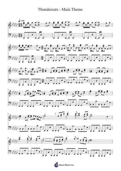 Thundercats - Main Theme Sheet Music by Rob Hubbard-Arr.Gwensey Brookving