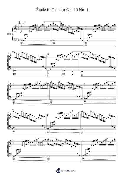 Étude in C Major, Op. 10, No. 1 "Waterfall" Sheet Music by Frédéric Chopin-Arr.Osham Noelchi