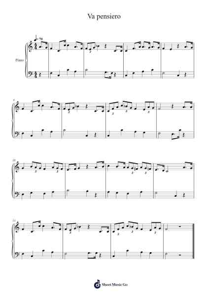 Va, pensiero (Chorus of the Hebrew Slaves) from Nabucco Sheet Music by Giuseppe Verdi-Arr.Beautle