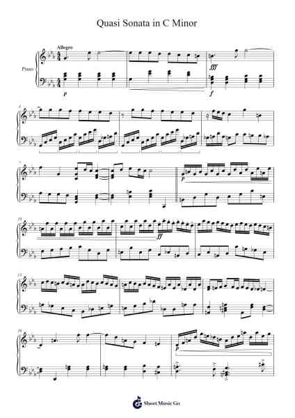 Quasi Sonata in C Minor Sheet Music by Bertreade-Arr.Gabe Prittdair