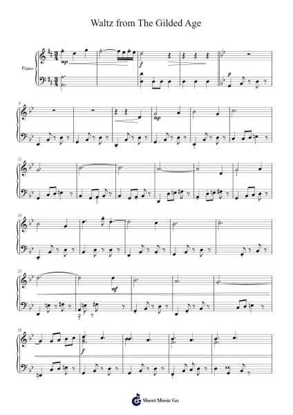Waltz from The Gilded Age Season 1 Episode 9 Sheet Music by PianoMusicSheets-Arr.Paulholmes