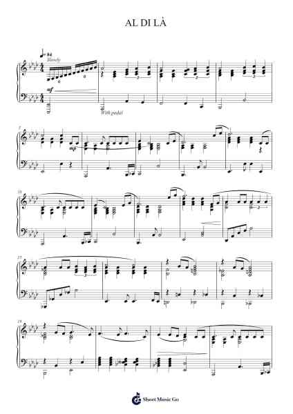 AL DI LÀ Sheet Music by Ervin Drake-Arr.Popgram Migcky
