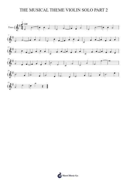 THE MUSICAL THEME VIOLIN SOLO PART 2 Sheet Music by Grantyale Ronhart-Arr.Housebuck Boylejones