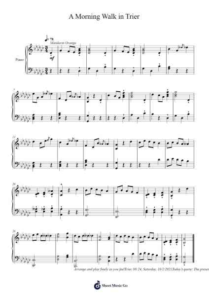 A Morning Walk in Trier Sheet Music by Toursbur-Arr.Emton