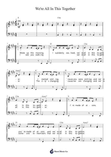 We're All In This Together Sheet Music by Ben Lee-Arr.Milesbloor