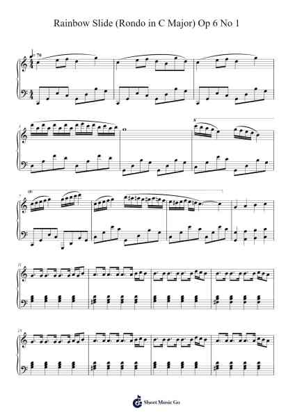 Rainbow Slide (Rondo in C Major) Op 6 No 1 Sheet Music by Yvesmeg Todrey-Arr.Restan