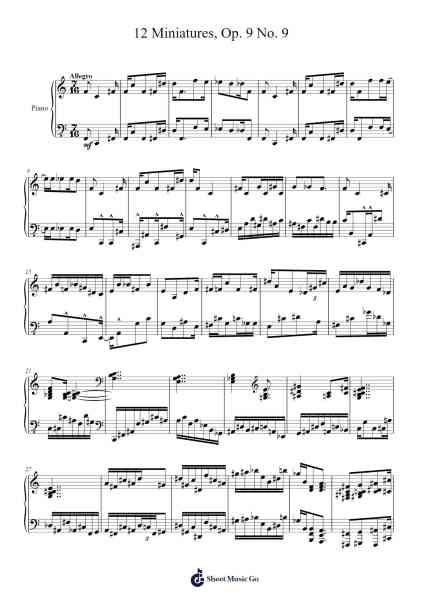 12 Miniatures, Op. 9 No. 9 Sheet Music by Yağız Arslan-Arr.Debleign Jeston