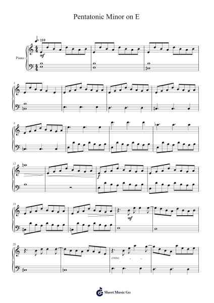 Pentatonic Minor on E Sheet Music by Lauren Sowards-Arr.Blithediah