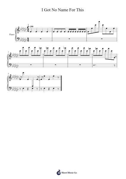 I Got No Name For This Sheet Music by Stefan Xie-Arr.Bulwatt Beergrant