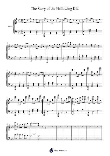 The Story of the Hallowing Kid Sheet Music by dmoniac122-Arr.Readenee Foxmiles
