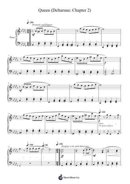 Queen (Deltarune: Chapter 2) Sheet Music by Toby Fox-Arr.Gorliz