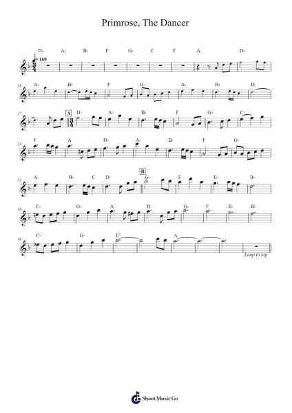 Primrose, The Dancer Sheet Music by Yasunori Nishiki-Arr.Osger