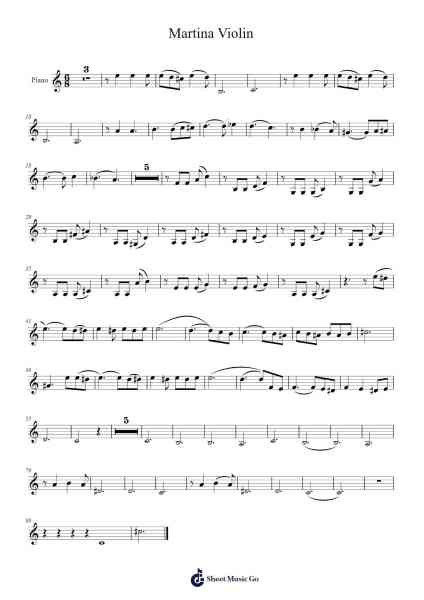 Martina Violin Sheet Music by undefined-Arr.Crodre Kipqe