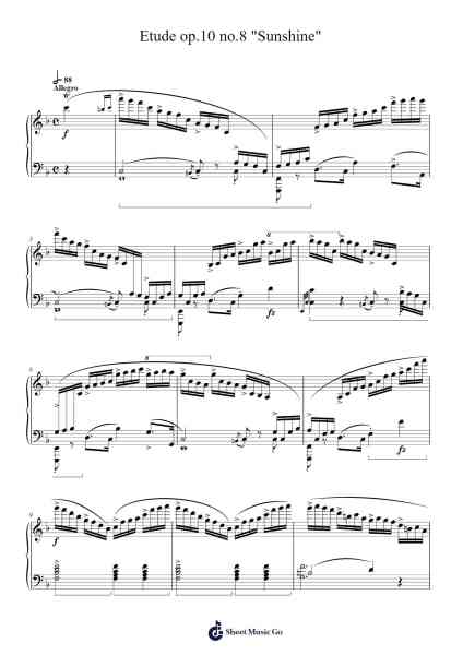 Etude Op. 10 No. 8 in F Major Sheet Music by Frederic Chopin-Arr.Cybing Gilldrew