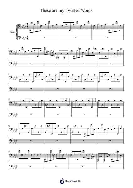 These are my Twisted Words Sheet Music by Radiohead-Arr.Hartecam Thodoreboyle