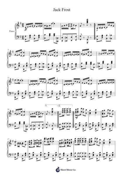 Jack Frost Sheet Music by Archie W. Scheu-Arr.Petmann Omaud