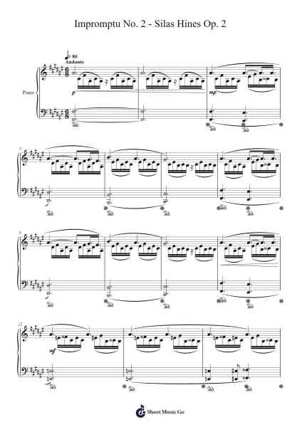 Impromptu No. 2, Op. 2 Sheet Music by Dickann Coryan-Arr.Natmatt
