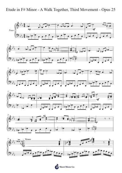 Etude in F-sharp Minor, Op. 25 "A Walk Together", Third Movement Sheet Music by Masao Aichi-Arr.Clarjudd