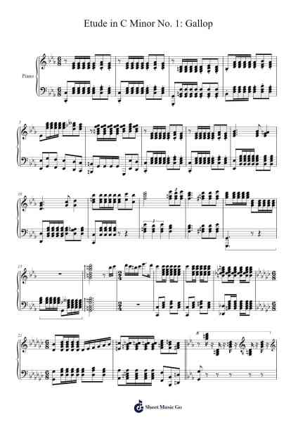 Etude in C Minor No. 1: Gallop Sheet Music by Dulcamp Mattbes-Arr.Yvonmand