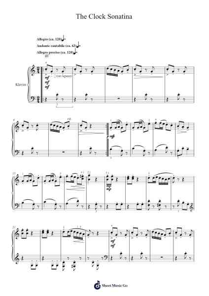 The Clock Sonatina Sheet Music by Beyonce Knowles/Antwan Patton/Jaramye Daniels/Patrick Brown/Theron Thomas/Thomas Pentz/Ilsey Juber/Akil King/Timothy Thomaas-Arr.Buckclough Woogold