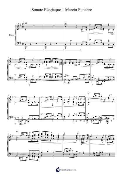 Sonate Elegiaque - 1. Marcia Funebre Sheet Music by Amedee Mereaux-Arr.Holew Brianmaud