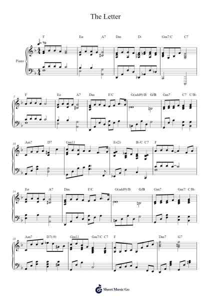The Letter Sheet Music by 김광진(Kim Kwang-jin)-Arr.Thompps