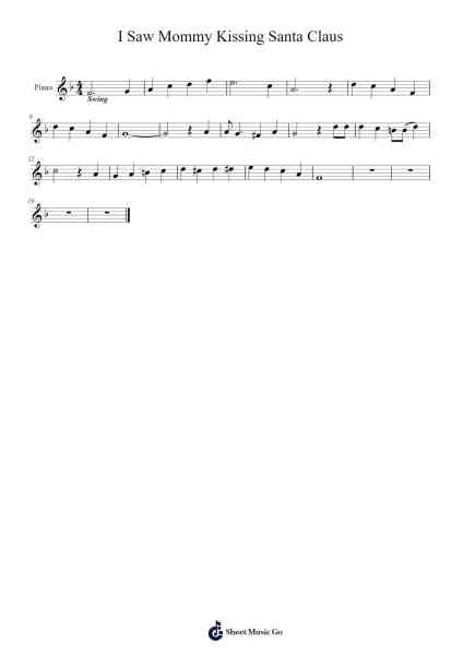 I Saw Mommy Kissing Santa Claus Sheet Music by -Arr.Trollfax