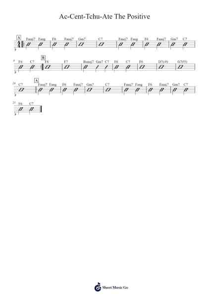 Ac-Cent-Tchu-Ate The Positive Sheet Music by Harold Arlen-Arr.Burnelett Loncil