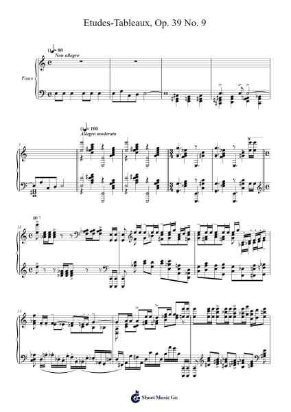 Etudes-Tableaux, Op. 39 No. 9 Sheet Music by Sergei Rachmaninoff-Arr.Foxzoe