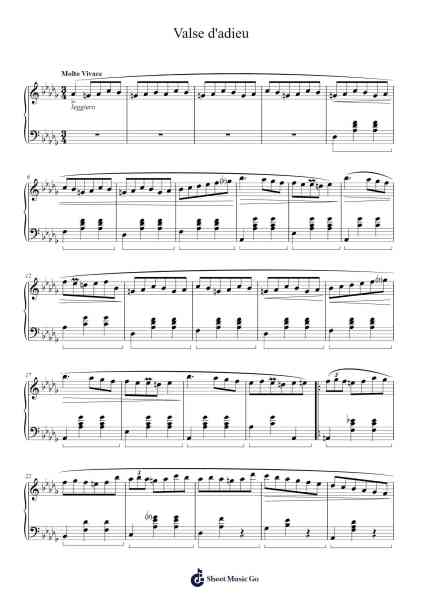 Valse in A-flat Major, Op. 69, No. 1 "L'adieu" Sheet Music by Frédéric Chopin-Arr.Lespenn