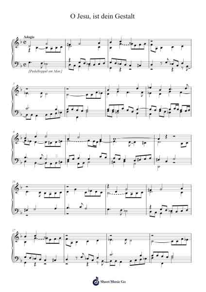O Jesu, ist dein Gestalt Sheet Music by Johann Sebastian Bach-Arr.Giswolf