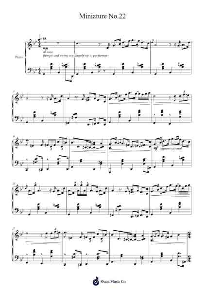 Miniature No. 22 in B Minor, B. 3 Sheet Music by Pricerhys-Arr.Bettiane Rexpoe