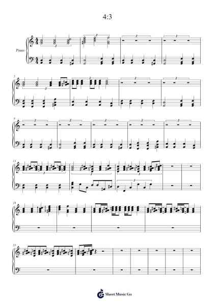 4:3 Sheet Music by -Arr.Phisan Lionelphy