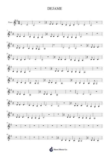 DEJAME 樂譜由 Los Secretos - 編曲 Huttwer Sampland