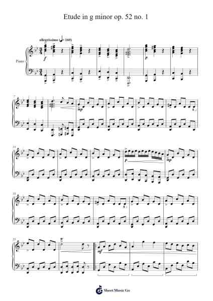 Etude in G Minor, Op. 52 No. 1 樂譜由 Ely Eckles - 編曲 Boothmore Petwald