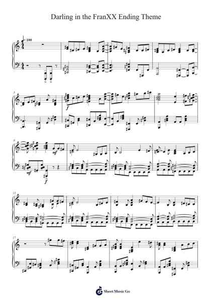 Darling in the FranXX Ending Theme Sheet Music by XX:me-Arr.Windict