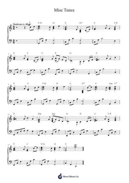 Misc Tunes Sheet Music by Misc tunes-Arr.Gailma