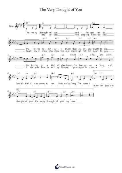 The Very Thought of You Sheet Music by Ray Noble-Arr.Louiste