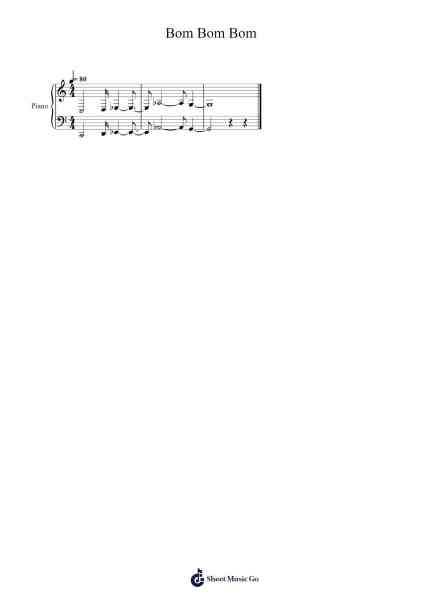 Bom Bom Bom Sheet Music by Andrew Brooks-Arr.Jeamesqy