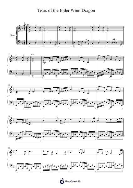 Tears of the Elder Wind Dragon Sheet Music by Tomoko Morita-Arr.Sailsharte Troypril