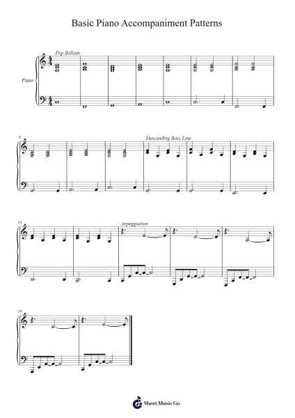 Basic Piano Accompaniment Patterns Sheet Music by Lena Duong-Arr.Dechad
