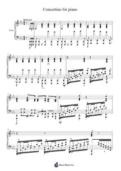 Concertino for piano Sheet Music by Robbe Claes-Arr.Hulstone Lilsper