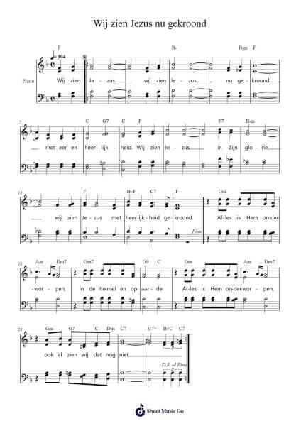 Wij zien Jezus nu gekroond Sheet Music by -Arr.Arabias