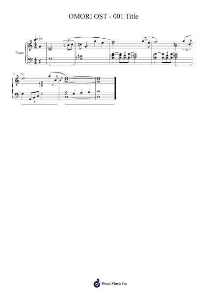 OMORI OST - 001 Title Sheet Music by Pedro Silva-Arr.Oglet Kitcke