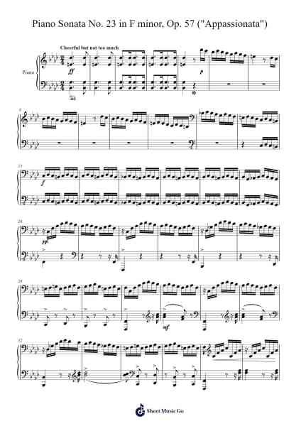 Piano Sonata No. 23 in F minor, Op. 57 ("Appassionata"): III. Allegro ma non troppo - Presto Sheet Music by Ludwig van Beethoven-Arr.Sigjeff
