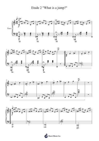 Etude 2 "What is a jump?" Sheet Music by Cumdell Jonlice-Arr.Wildbias